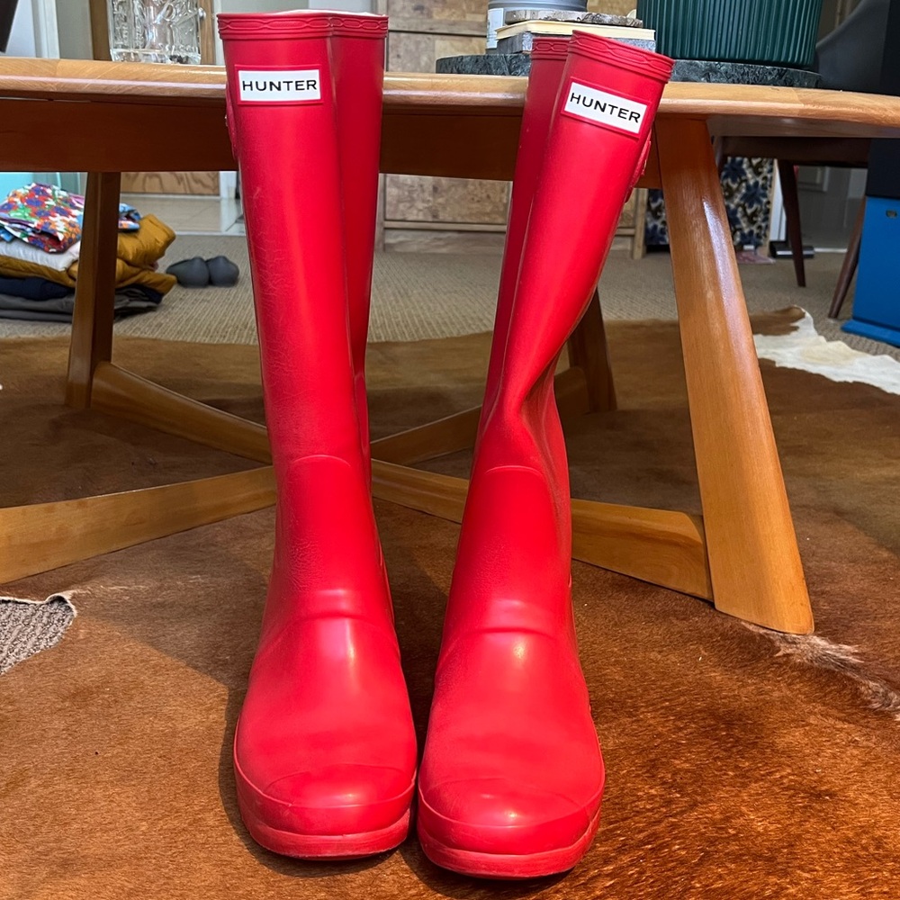 Red Hunter Original Gloss Rain Boots Wellingtons